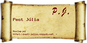 Pest Júlia névjegykártya
