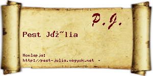 Pest Júlia névjegykártya